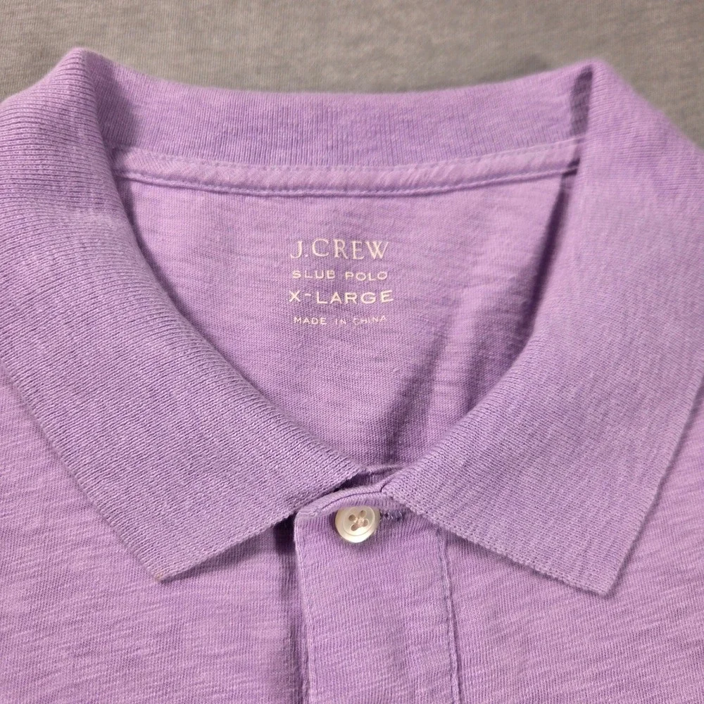 J.Crew Slub Polo Shirt Mens XL Purple Cotton Short Sleeve Casual V77388